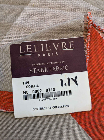 21 EV36 Lelievre Paris Tipi Corail Large Jacquard Polyester Abstract Gray Orange