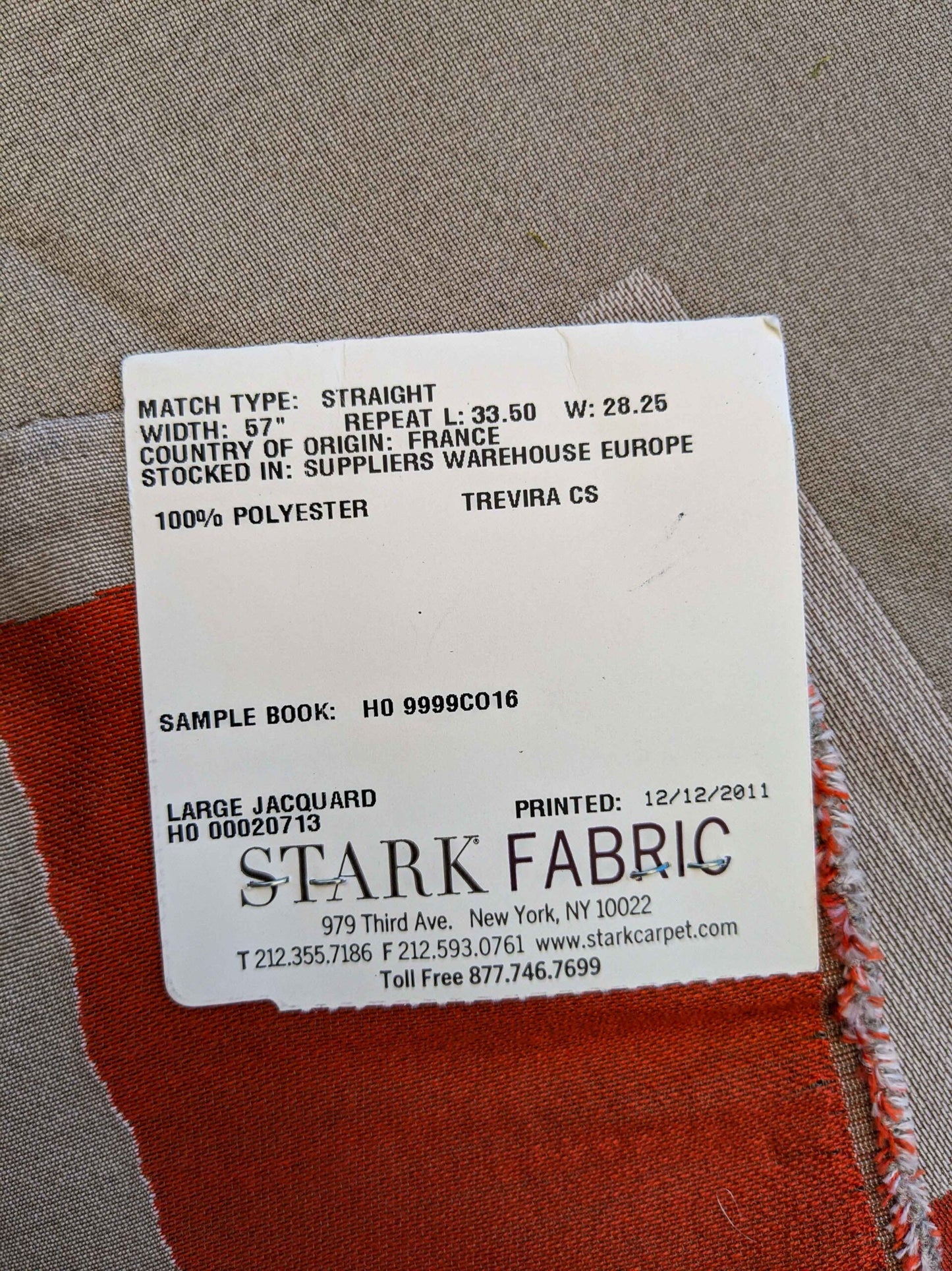 21 EV36 Lelievre Paris Tipi Corail Large Jacquard Polyester Abstract Gray Orange