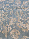 22 EV36 CALAIS LINEN PRINT in Sky Blue Mediterranean Pomegranate Block Print Heavy Linen 40”L x56” wide MSRP USD300+/y