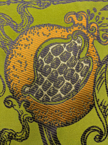 Trim by yard Botanical Pomegranate Green Black Orange Fruits Botanical Floral 12"width SKU 23 EV36