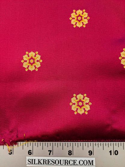 26 EV36 Tassinari and Chatel Davout Seme Rouge Red Gold Silk Botanical Neoclassical 26"x26"