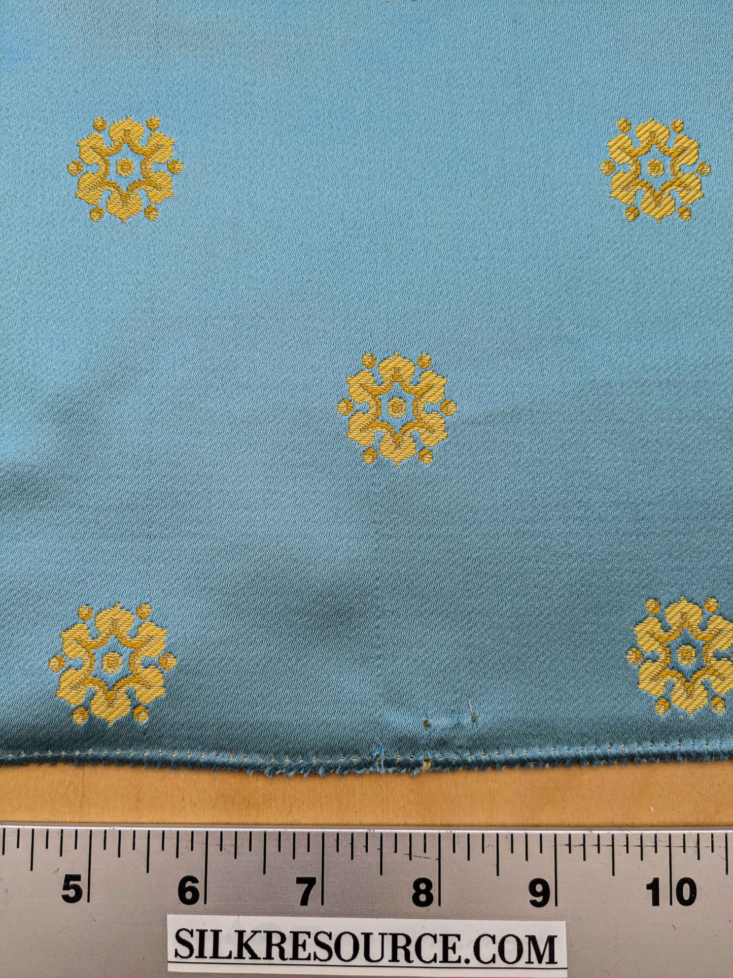 27 EV36 Tassinari and Chatel Davout Seme Bleu Blue Gold Silk Botanical Neoclassical 25"x26"