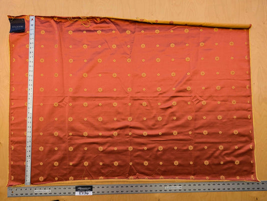 28 EV36 Lelievre Paris Vernet Ponceau Cotton Silk Orange Gold Botanical Neoclassical 1yd x 52"