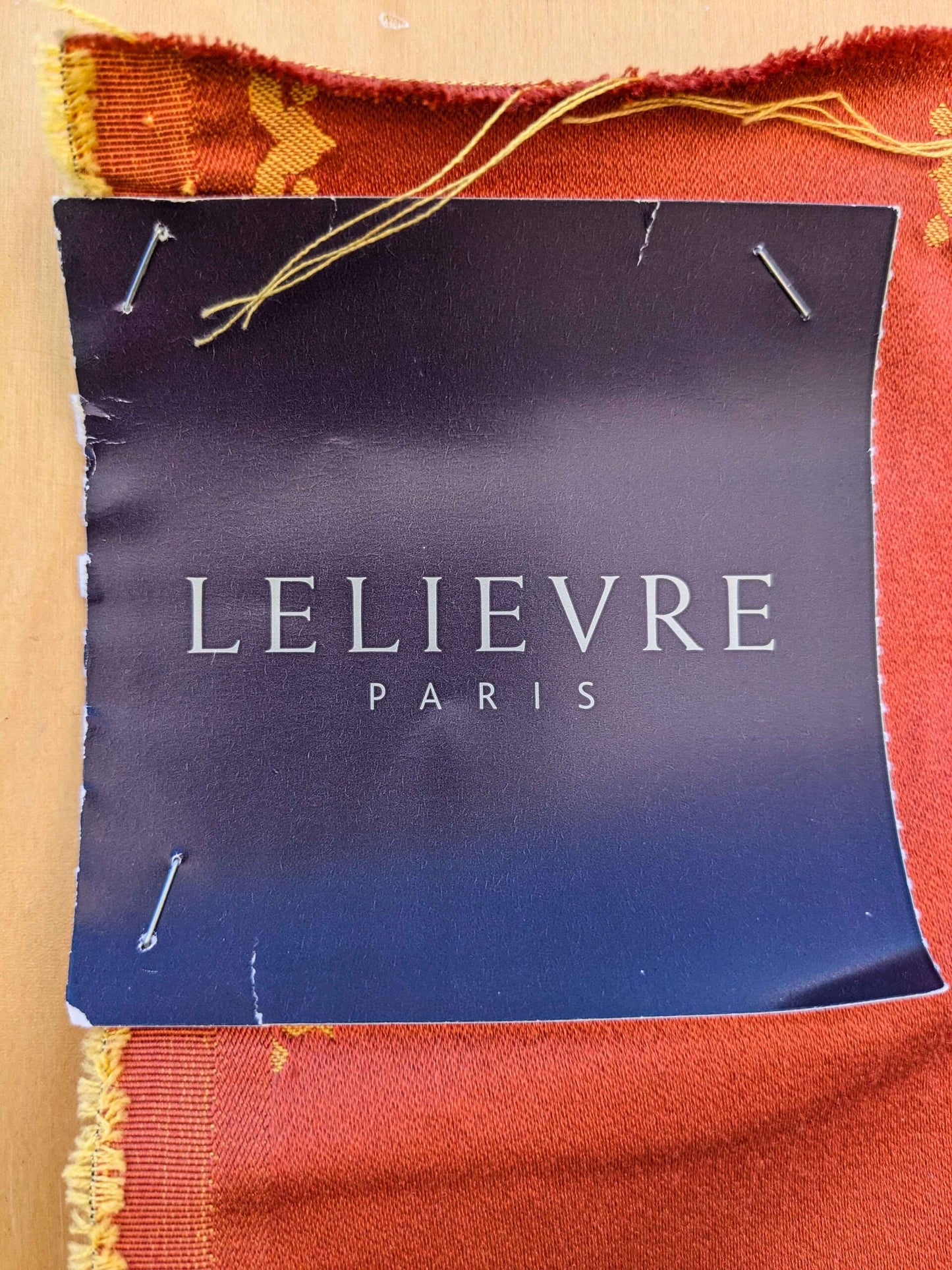 28 EV36 Lelievre Paris Vernet Ponceau Cotton Silk Orange Gold Botanical Neoclassical 1yd x 52"