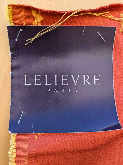 28 EV36 Lelievre Paris Vernet Ponceau Cotton Silk Orange Gold Botanical Neoclassical 1yd x 52"