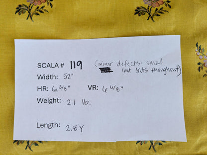 2.8yards Floral Botanical Tree Foliage Yellow Stripe French Court Classy