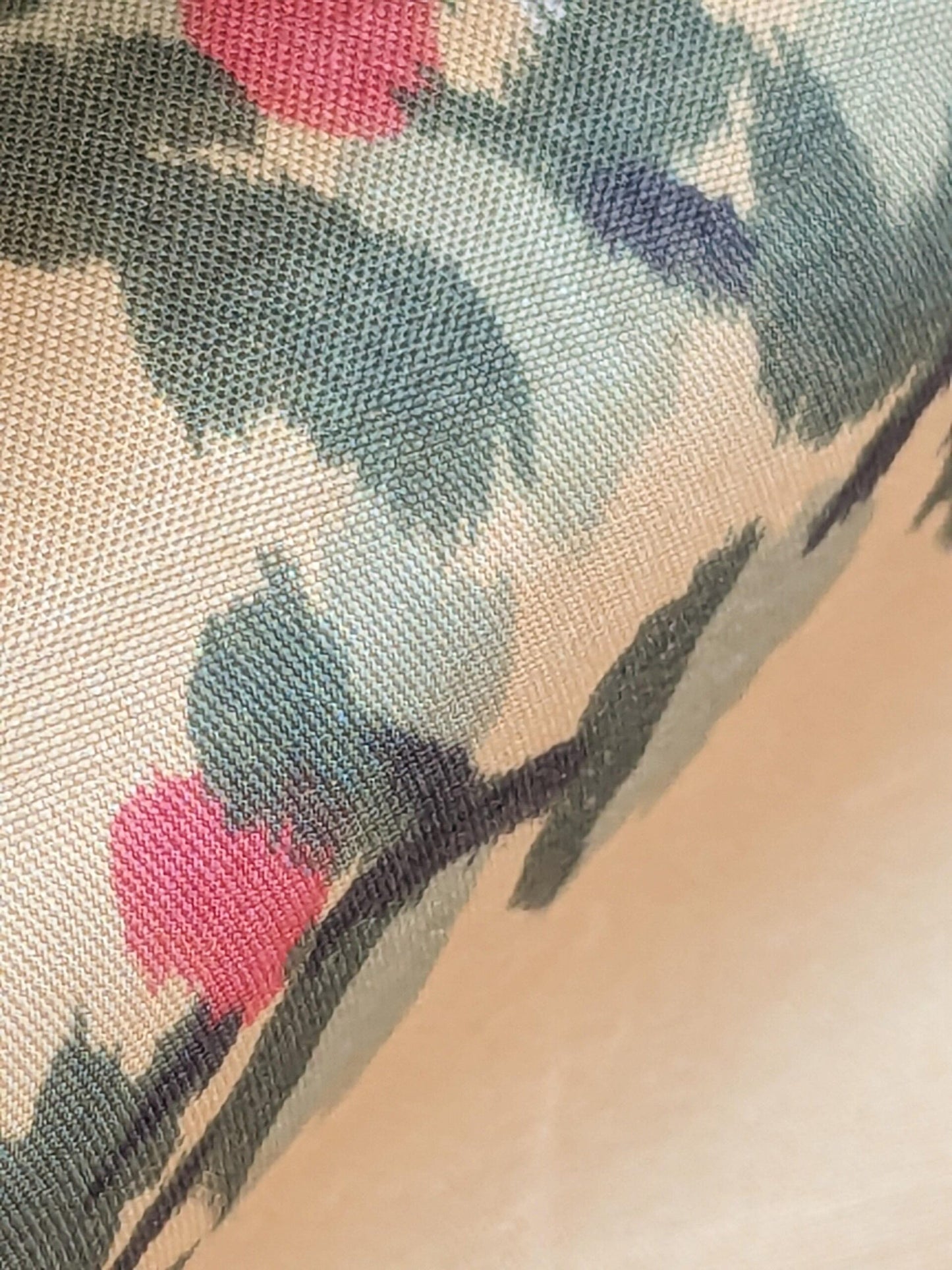 57"L x 61"W  Scalamandre Lelievre Multi on Yellow "FOUNTAINEBLEAU" Love Bird Dove Pink Rose French Fabric