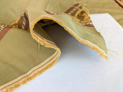 32"L x 51.5"W  Scalamandre Sabina Stripe Apple Green Jacquards Silk Blend