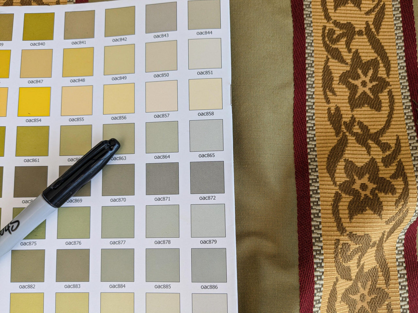 32"L x 51.5"W  Scalamandre Sabina Stripe Apple Green Jacquards Silk Blend