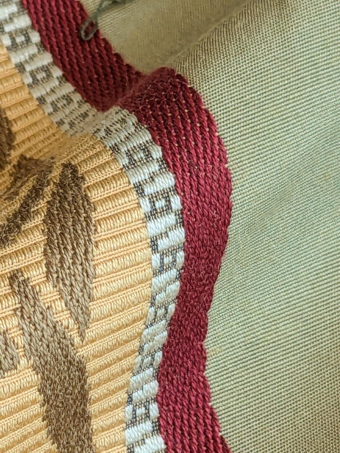 32"L x 51.5"W  Scalamandre Sabina Stripe Apple Green Jacquards Silk Blend