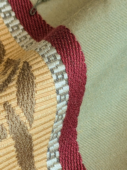 32"L x 51.5"W  Scalamandre Sabina Stripe Apple Green Jacquards Silk Blend