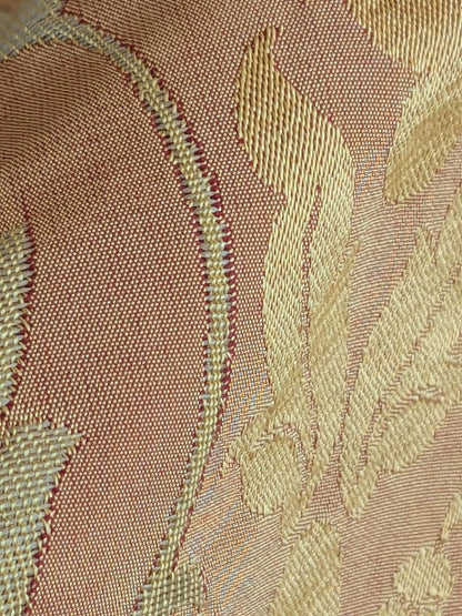 1 EV37 2.4yards Old World Weavers Broche Damask Yellow Red Botanical Floral Renaissance MSRP USD 500+