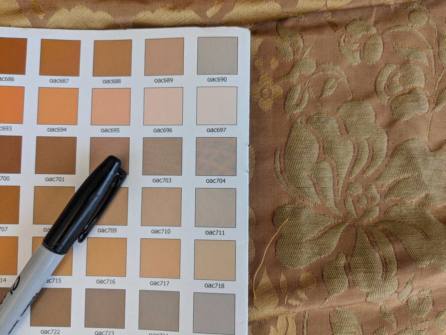 1 EV37 2.4yards Old World Weavers Broche Damask Yellow Red Botanical Floral Renaissance MSRP USD 500+