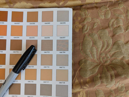 1 EV37 2.4yards Old World Weavers Broche Damask Yellow Red Botanical Floral Renaissance MSRP USD 500+