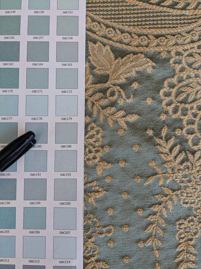 2 EV37 2.4yards Old World Weavers Ambliornite Grande Azure Blue Woven Gray Beige Floral Silk MSRP USD 500+/y