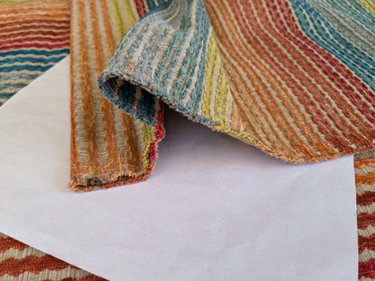 3 EV37 2.4yards Old World Weavers Stripe Red Blue Orange Yellow Children Nursery