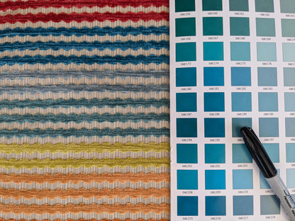 3 EV37 2.4yards Old World Weavers Stripe Red Blue Orange Yellow Children Nursery