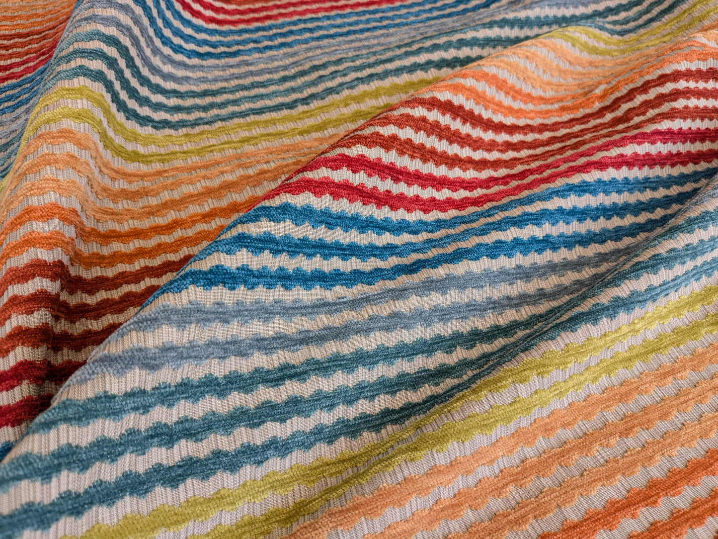 3 EV37 2.4yards Old World Weavers Stripe Red Blue Orange Yellow Children Nursery