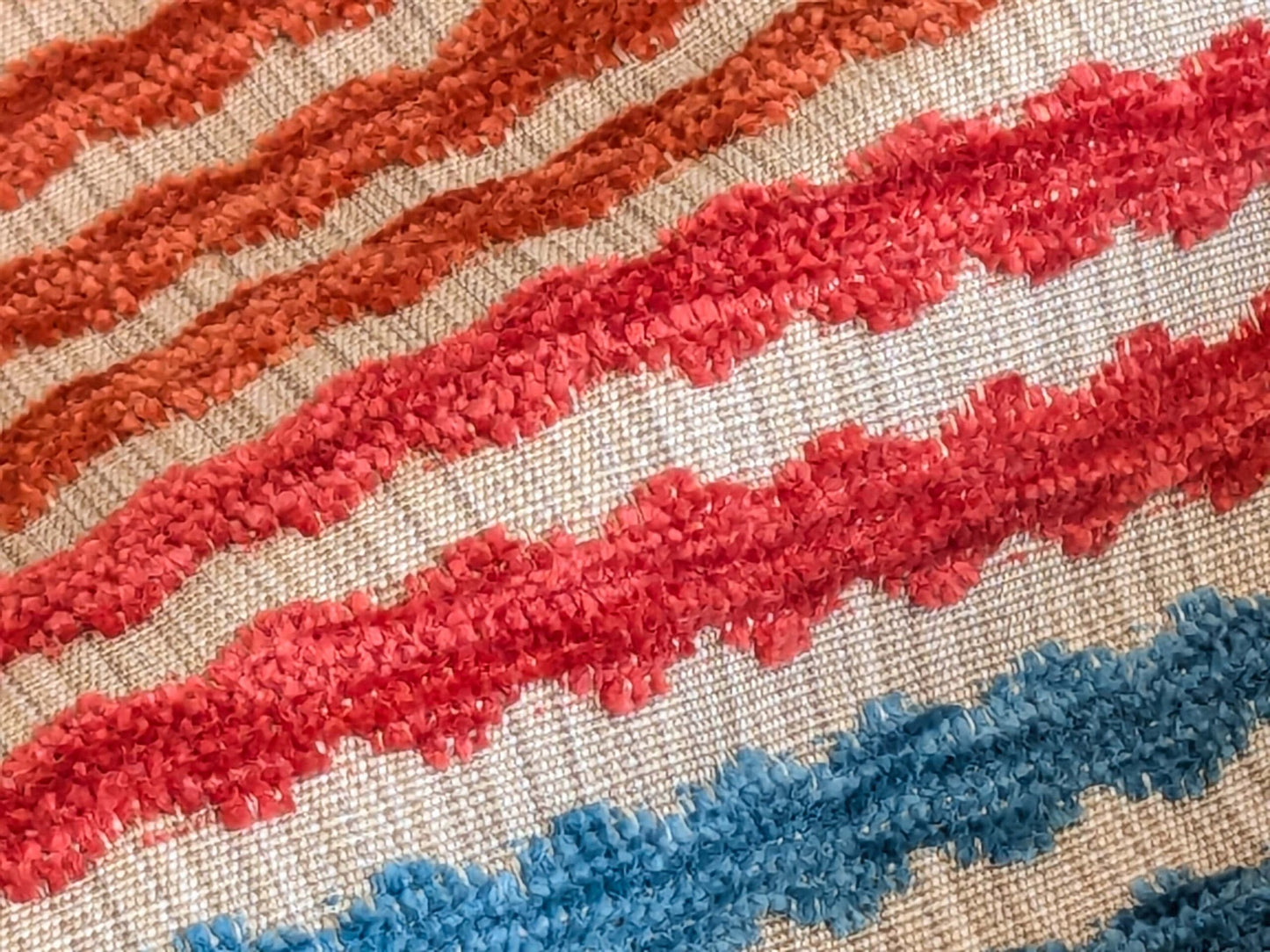 3 EV37 2.4yards Old World Weavers Stripe Red Blue Orange Yellow Children Nursery