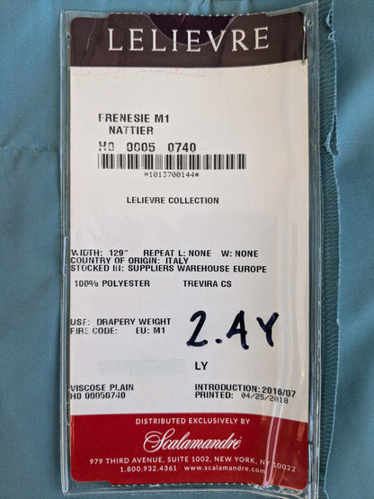 4 EV37 2.4yards Lelievre Paris Frenesie M1 Nattier Viscose Plain Blue