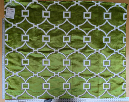 5 EV37 1.3 yards Scalamandre Circle Fret Absinthe Green Jacquard Fretwork Lattice MSRP USD264/y