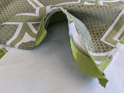 5 EV37 1.3 yards Scalamandre Circle Fret Absinthe Green Jacquard Fretwork Lattice MSRP USD264/y