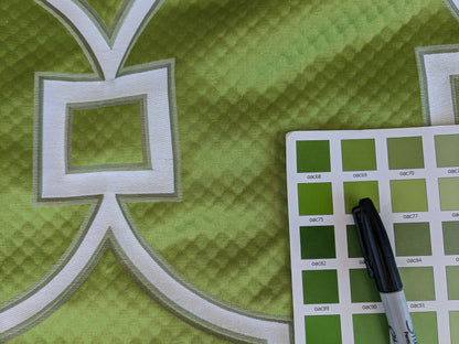 5 EV37 1.3 yards Scalamandre Circle Fret Absinthe Green Jacquard Fretwork Lattice MSRP USD264/y