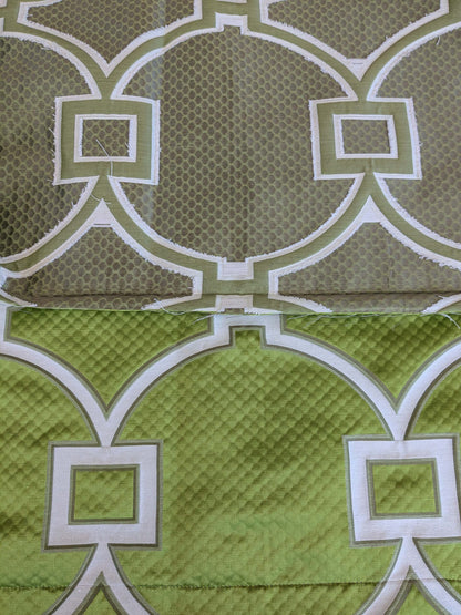 5 EV37 1.3 yards Scalamandre Circle Fret Absinthe Green Jacquard Fretwork Lattice MSRP USD264/y