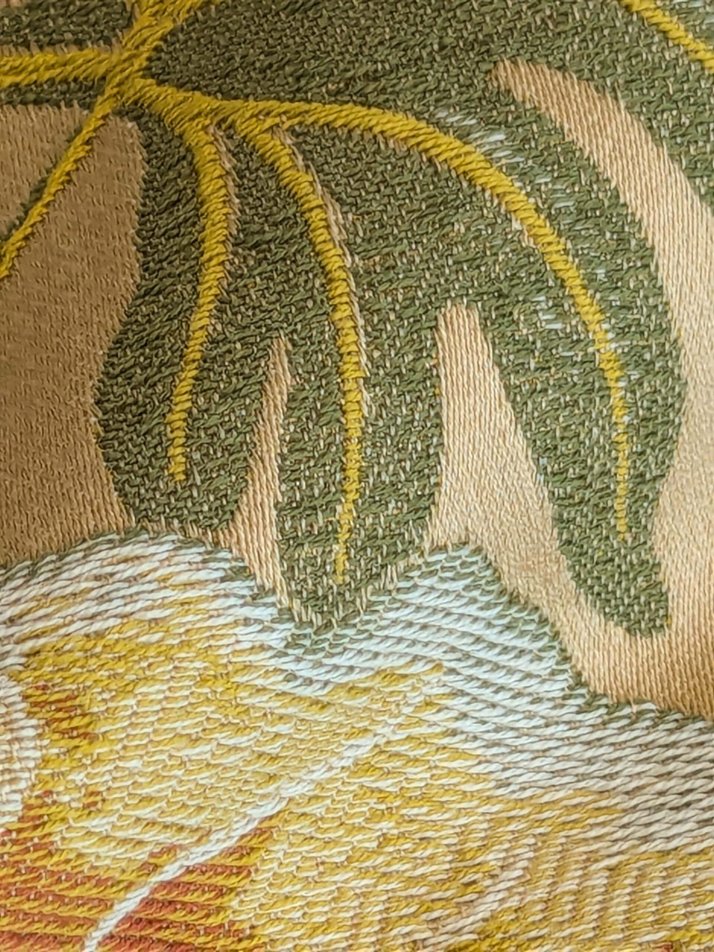 7 EV37 2.4 yards Scalamandre Fonthill Vizcaya Multi Cream Lampas Green Pink Brown Floral Botanical MSRP 358/y