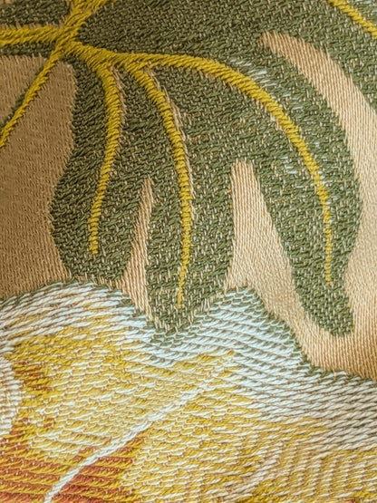 7 EV37 2.4 yards Scalamandre Fonthill Vizcaya Multi Cream Lampas Green Pink Brown Floral Botanical MSRP 358/y