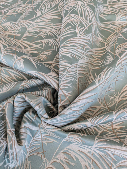 8 EV37 2.4 yards Lelievre Paris Graminae Celadon Blue White Jacquard Wovens Grass