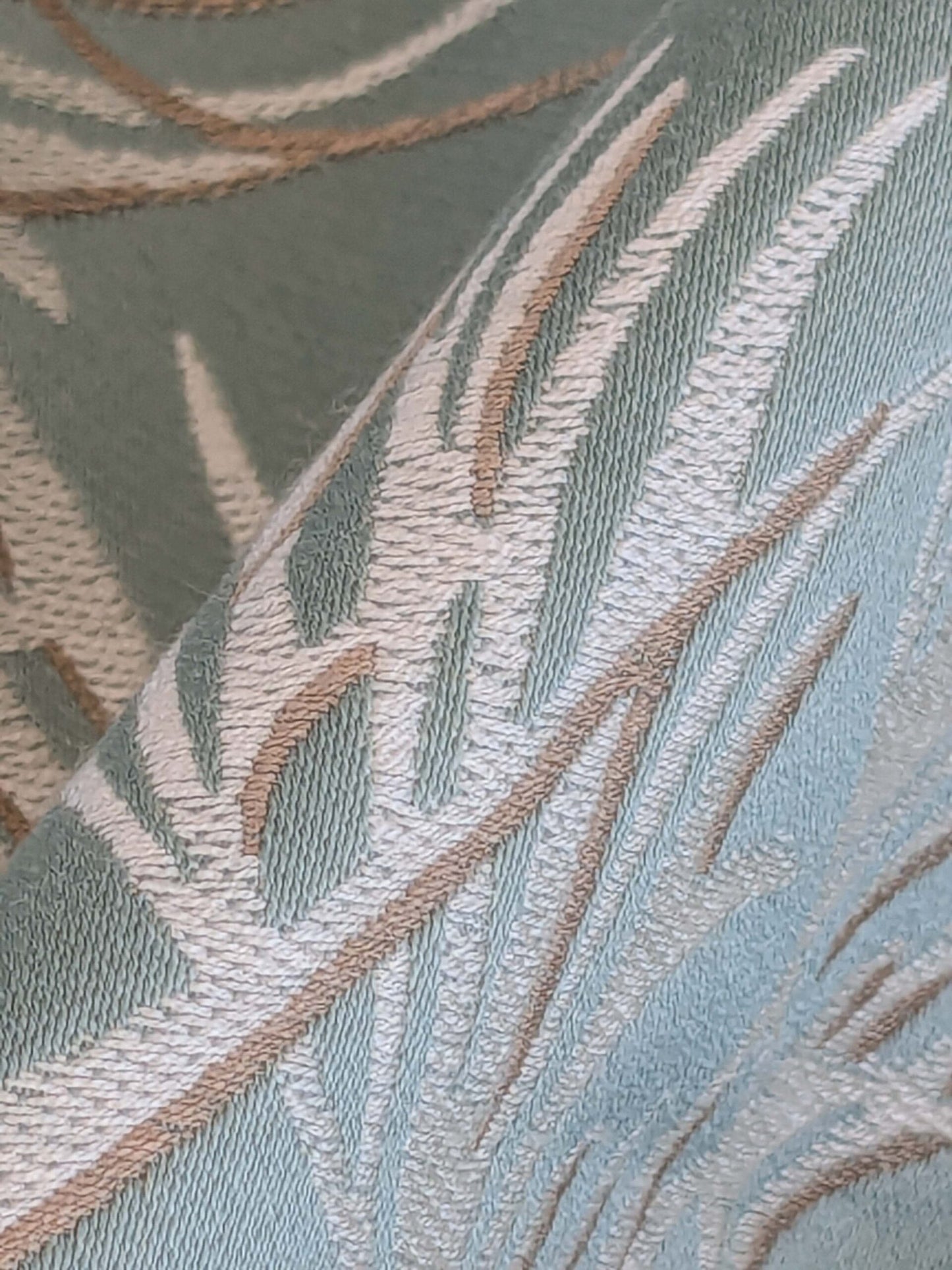 8 EV37 2.4 yards Lelievre Paris Graminae Celadon Blue White Jacquard Wovens Grass