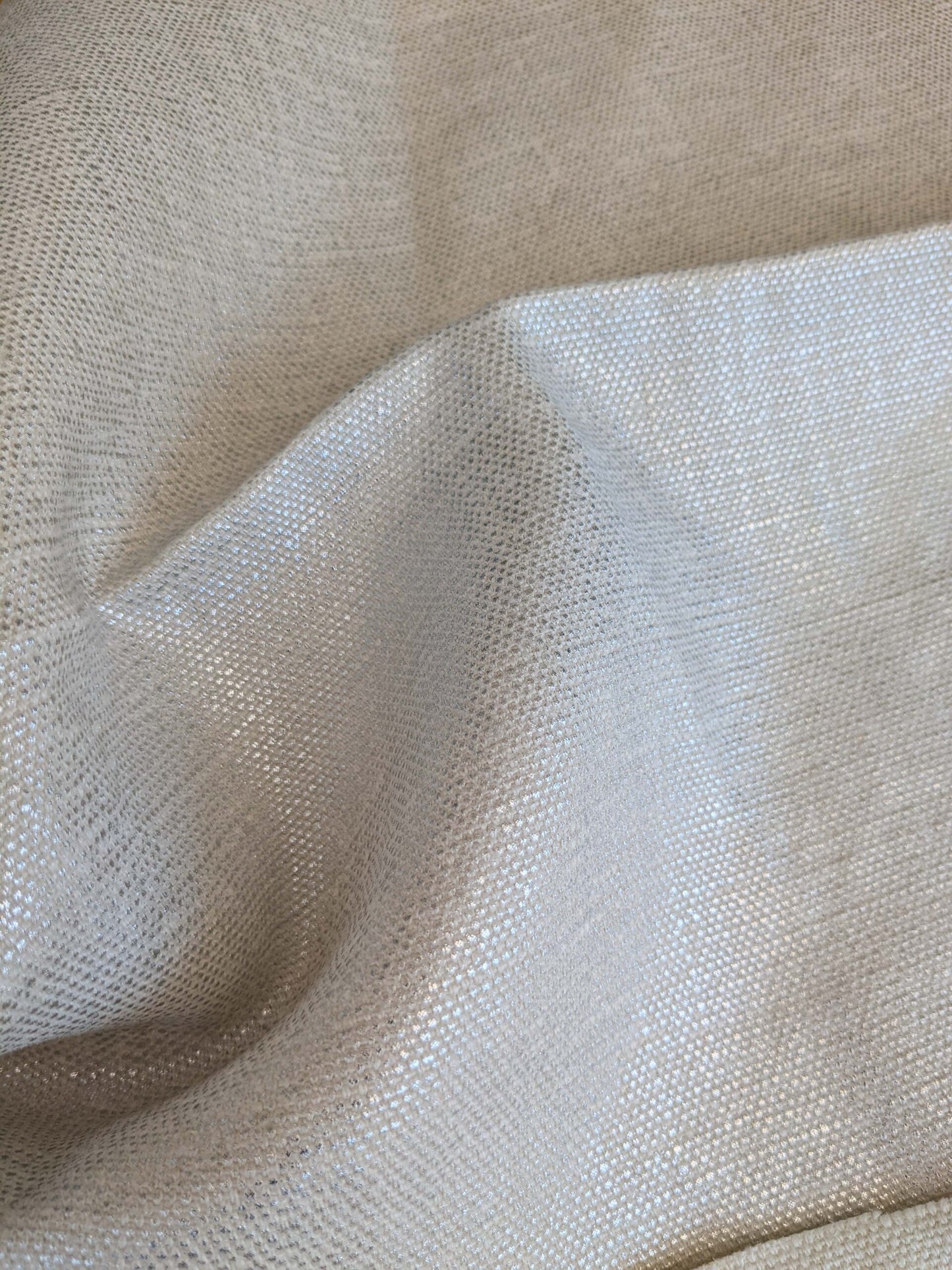 11 EV37 25" x 27" Edmond Petit Lin Miroir Argent Ecru Teint Beige Texture Solid Linen MSRP USD594/y