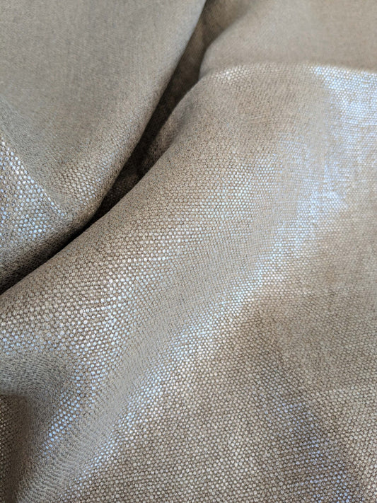 101 EV37 25" x 29" Edmond Petit Lin Miroir Argent Naturel Light Beige Cream Texture Solid Linen MSRP USD594/y