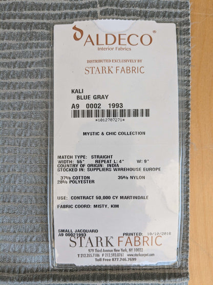 14 EV37 26" x 26" Aldeco Kali Blue Gray Texture Solid Small Jacquard