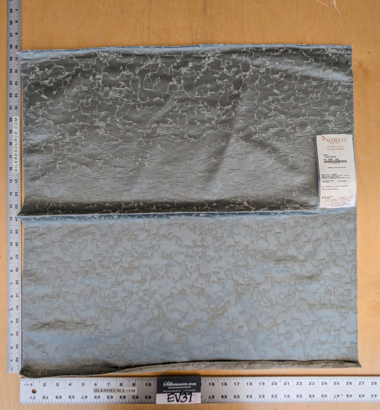 16 EV37 26" x 27" Aldeco Misty Aqua Greige Gray Abstract Small Jacquard