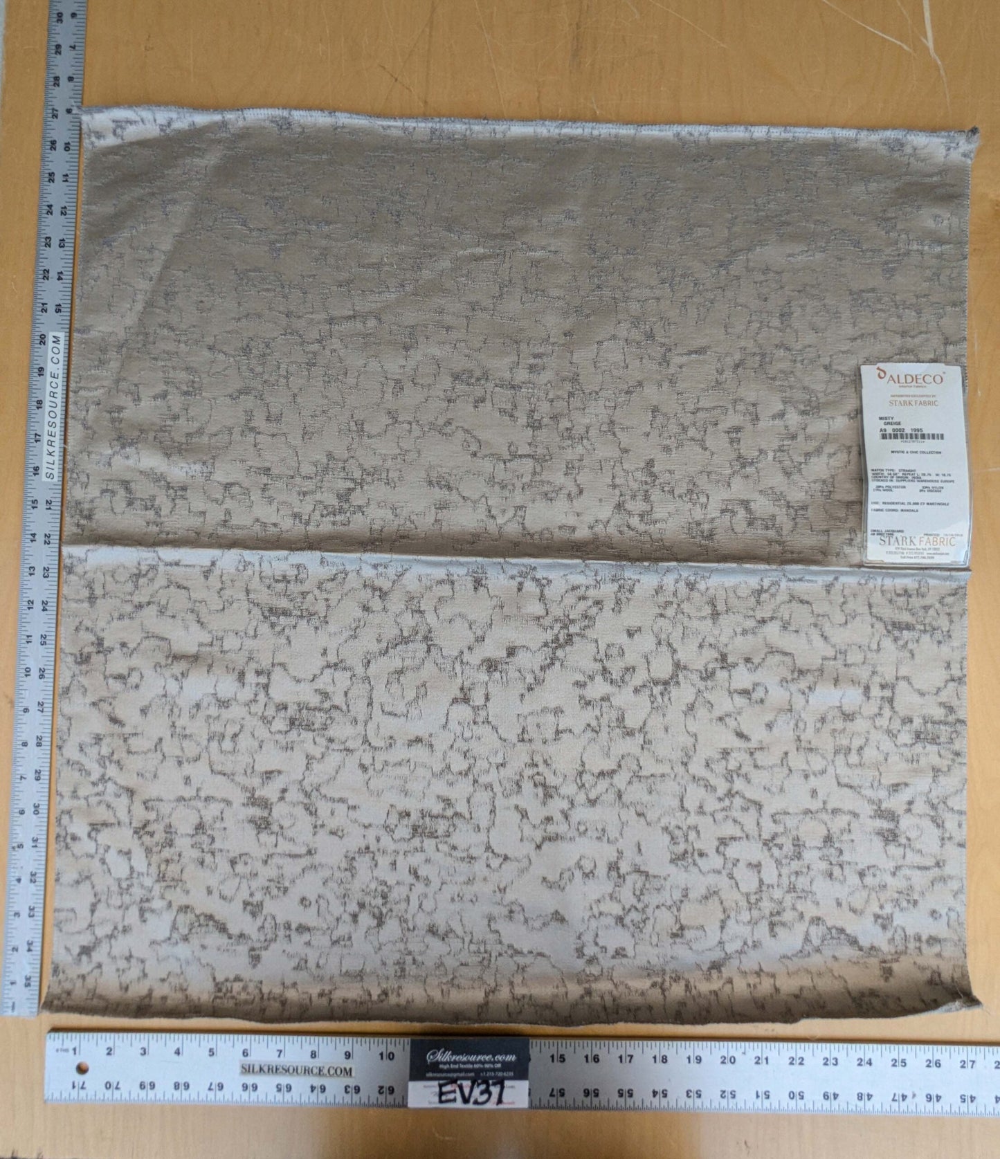 20 EV37 27" x 27" Aldeco Misty Greige Gray Abstract Small Jacquard