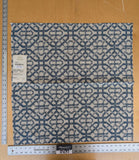 21 EV37 26" x 27" Old World Weavers Porta Fregio Ming Blue White Cream Jacquard Geometric  Lattice Fretwork