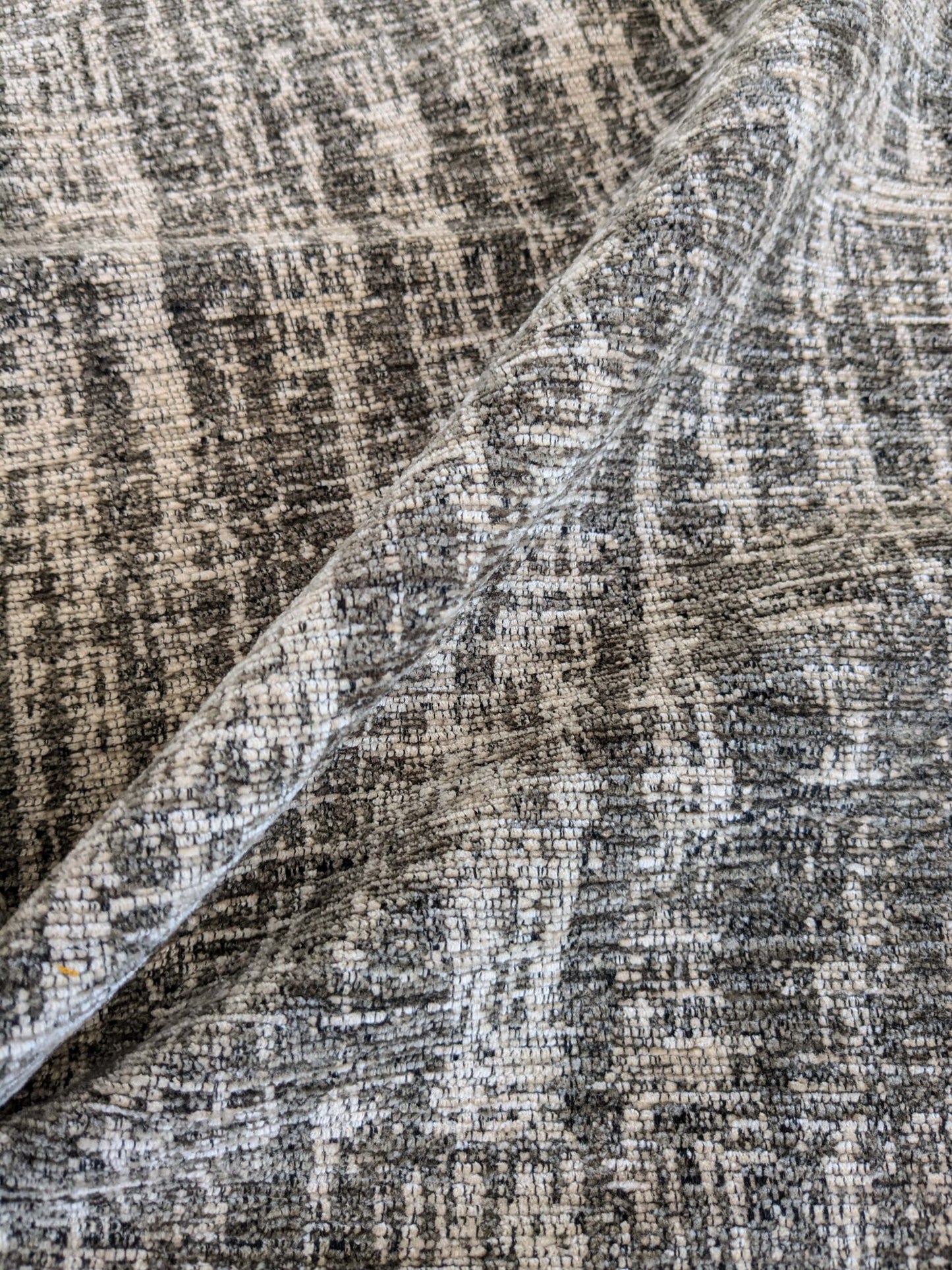 23 EV37 27" x 27" Old World Weavers Galium Grisaille Cotton Texture Solid Black White