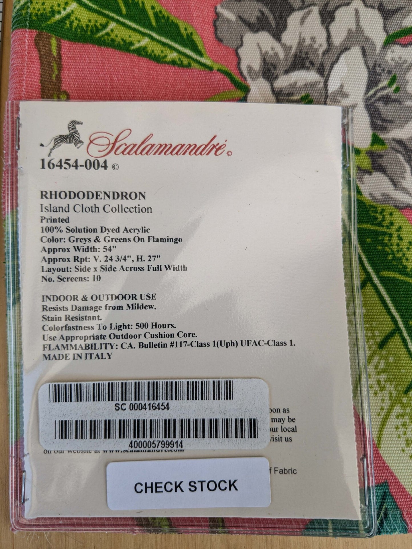 26 EV37 27" x 27" Old World Weavers Rhododendron Greys and Greens on Flamingo Botanical Floral Printed Outdoor