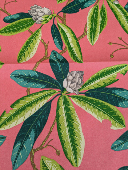 26 EV37 27" x 27" Old World Weavers Rhododendron Greys and Greens on Flamingo Botanical Floral Printed Outdoor