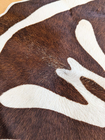 31 EV37 12" x 26" Old World Weavers Zebra Cowhide Dark Brown White Animals