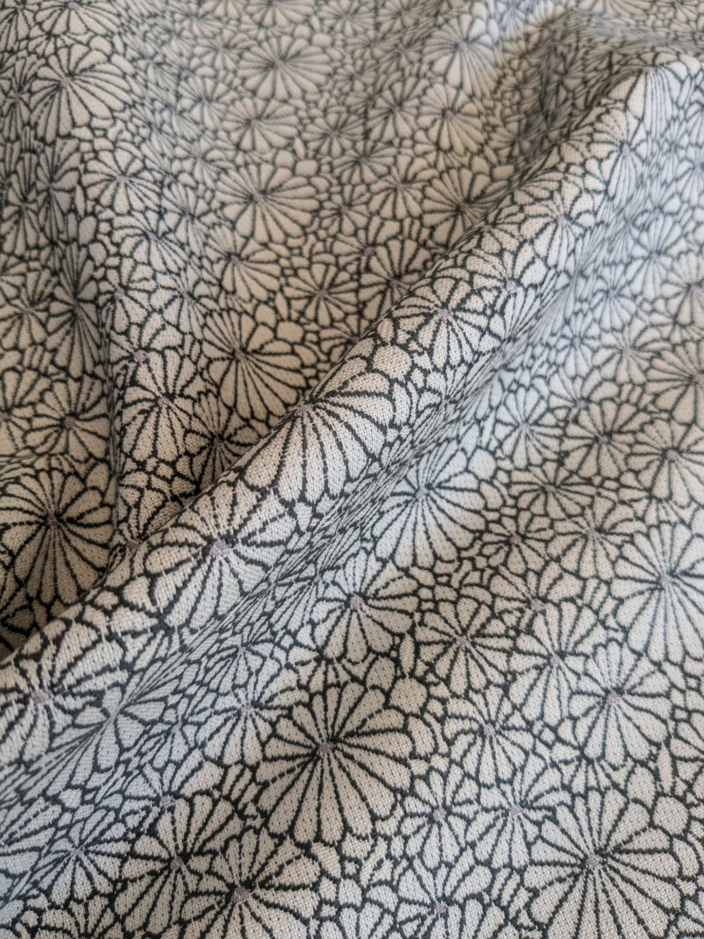 43 EV37 26" x 26" Jean Paul Gaultier Obi Jacquard Naturel Black Cream White