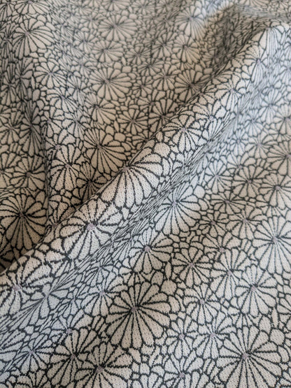 43 EV37 26" x 26" Jean Paul Gaultier Obi Jacquard Naturel Black Cream White