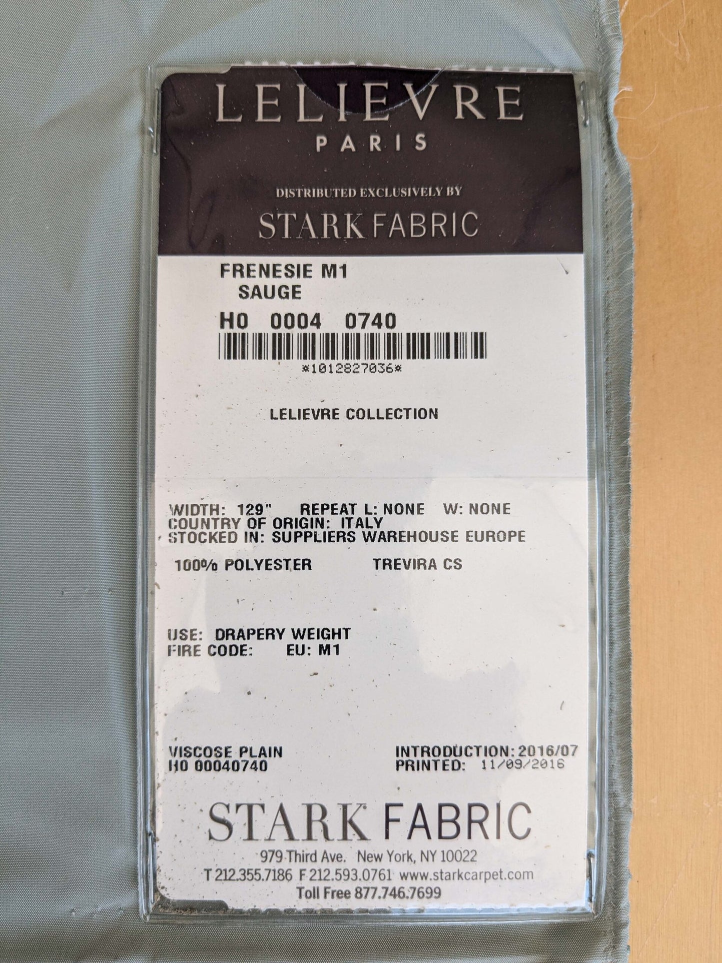 48 EV37 33 Pieces! 15" x 25" Lelievre Paris Frenesie M1 Sauge Taffeta Polyester Solid 33 Assorted Colors MSRP USD 300/Y