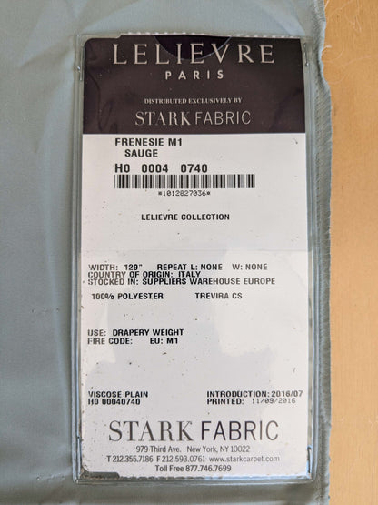 48 EV37 33 Pieces! 15" x 25" Lelievre Paris Frenesie M1 Sauge Taffeta Polyester Solid 33 Assorted Colors MSRP USD 300/Y