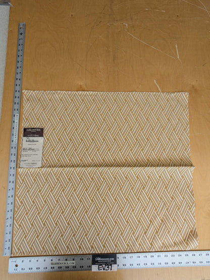 46 EV37 24" x 26" Lelievre Paris Vacoa Soleil Yellow White Diamond Ogee Viscose MSRP USD354/y