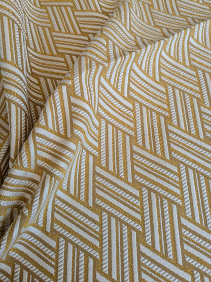 46 EV37 24" x 26" Lelievre Paris Vacoa Soleil Yellow White Diamond Ogee Viscose MSRP USD354/y