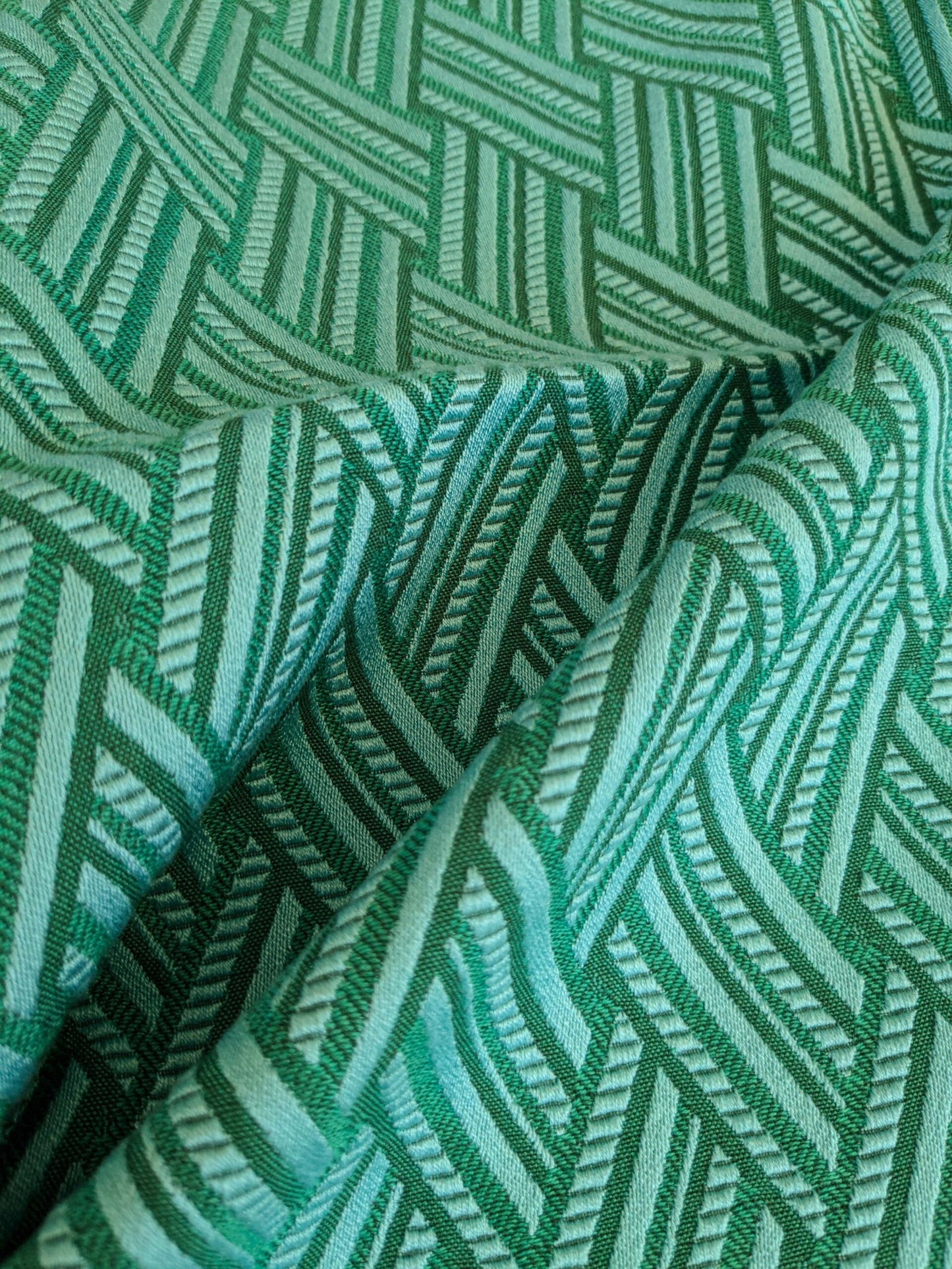 47 EV37 25" x 26" Lelievre Paris Vacoa Lagon Green Diamond Ogee Viscose MSRP USD354/y