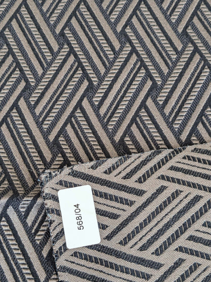 39 EV37 25" x 26" Lelievre Paris Vacoa Fusain Black Gray Diamond Ogee Viscose MSRP USD354/y